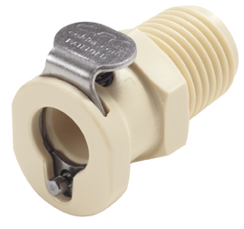 PMC100412BSPT - Kupplung PP mit konischem AG 1/4" BSPT ohne Absperrung