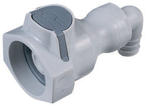 95400 95400 - UDC Kupplung PP mit Winkel-Schlauchtülle 12,7 mm mit Absperrung, Silicon O-Ring