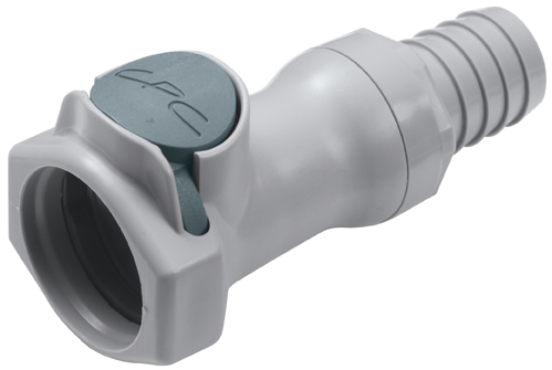 64900 64900 - Kupplung PP mit Schlauchtülle 15,9 mm mit Absperrung, NSF (HFCD171012 NSF)