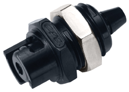 SMMPM02BLK - Submini.-Stecker Acetal schwarz, Schott mit 3,2 mm Schlauchtülle ohne Absperrung