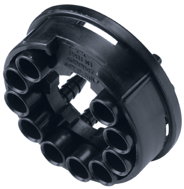 TFB1002 TFB1002 - Zehnfachverb. Kupplung Nylon mit 3,2 mm Acetal Kuppl. Einsätzen ohne Absperrung