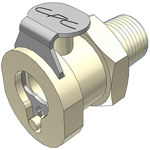 PMCD100212BSPT - Kupplung PP mit konischem AG 1/8" BSPT mit Absperrung