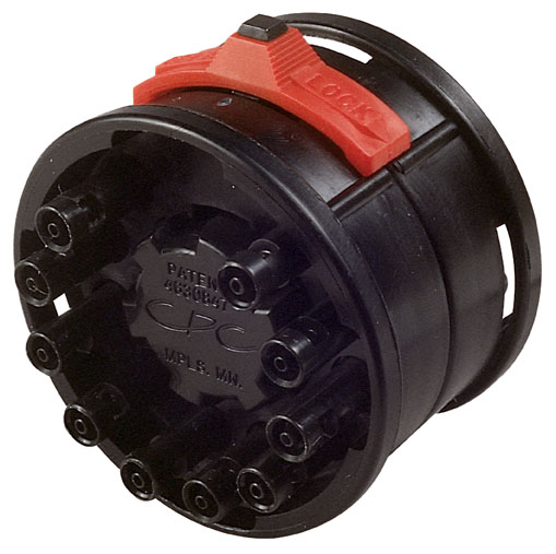 TT1001 TT1001 - Zehnfachverbinder komplett, Acetal mit 1,6 mm Einsätzen ohne Absperrung