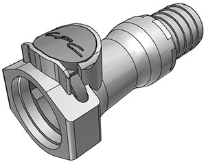 61900 61900 - Kupplung PP mit Schlauchtülle 19,0 mm mit Absperrung, NSF (HFCD171212 NSF)