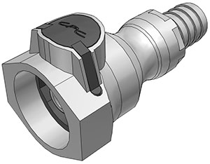 98100 98100 - UDC Kupplung PP mit Schlauchtülle 15,9 mm mit Absperrung, EPDM O-Ring