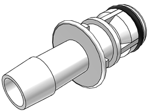 MPC22004T - Stecker ABS mit Schlauchtülle 6,4 mm Schlauch ID, BUNA-N-O-Ring Kl.V