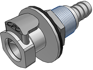 EFCD16612 EFCD16612 - Kupplung PP Schott mit Schlauchtülle 9,5 mm mit Absperrung
