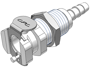 9001800 9001800 - Kupplung Acetal Schott mit Schlauchtülle 4,8 mm mit Absperrung, NSF (PMCD1603 NSF)