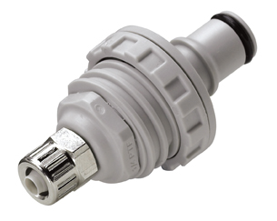 NS4D40004SMZ - Stecker PP Schott/Klemmverschr. 6,4 x 4,3 mm mit Absperrung, Non-Spill, Simriz®-Dichtung