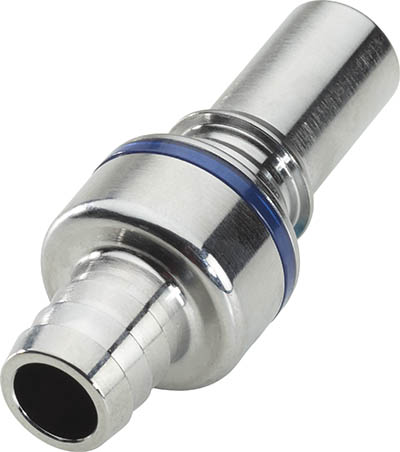 LQ6D22008BLU - Stecker MS-VC mit Schlauchtülle 12,7 mm mit Absperrung, blau, Non-Spill
