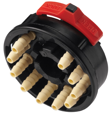 TMB100212 TMB100212 - Zehnfachverb. Stecker Nylon mit 3,2 mm PP Stecker Einsätzen ohne Absperrung