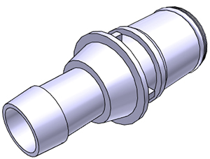 MPX22603MB25 - Stecker Polycarbonat mit Schlauchtülle 9,5 mm Schlauch ID, Silicon-O-Ring Kl.VI