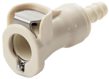 PLCD1700412 - Kupplung PP mit Schlauchtülle 6,4 mm mit Absperrung