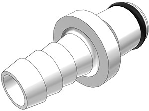 PLC22006 - Stecker Acetal mit Schlauchtülle 9,5 mm ohne Absperrung