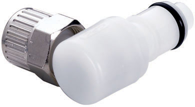 43100 43100 - Stecker Acetal mit Winkel-Klemmverschr. 9,5 x 6,4 mm mit Absperrung, NSF (APCD21006 NSF)