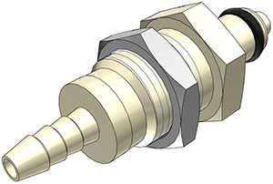 PMCD420212 - Stecker PP Schott mit Schlauchtülle 3,2 mm mit Absperrung