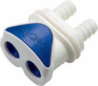 DPC17006 DPC17006 - Kupplung 2-fach, Acetal m. Schlauchtülle 9,5 mm ohne Absperrung