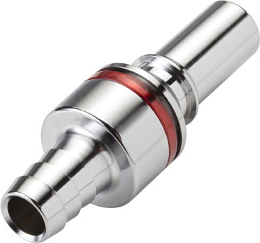 LQ4D22006RED - Stecker MS-VC mit Schlauchtülle 9,5 mm mit Absperrung, rot, Non-Spill