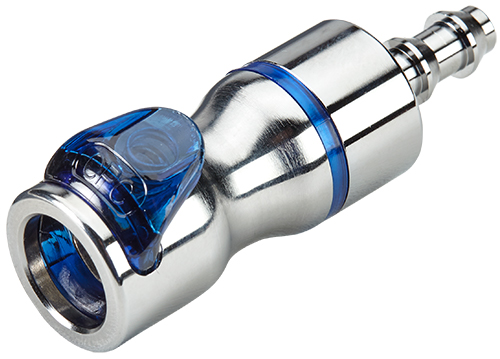LQ4D17004LBLU LQ4D17004LBLU - Kupplung MS-VC mit Locking Schlauchtülle 6,4 mm mit Absperrung, blau, Non-Spill