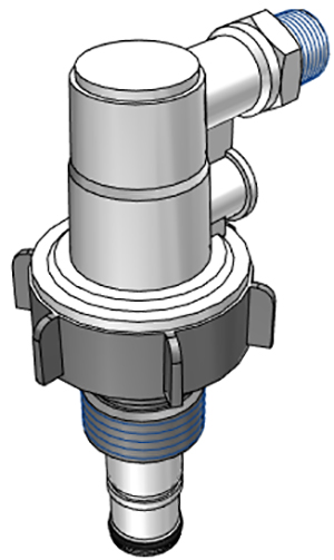 DQPRO120208 - Entnahmekopf mit 1/2" NPT Anschluss, PP EPDM-Dichtungen und Edelstahl 316 Feder