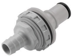 NS6D42008 NS6D42008 - Stecker PP Schott mit Schlauchtülle 12,7 mm mit Absperrung, Non-Spill