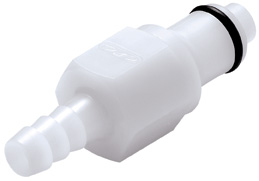 21500 21500 - Stecker Acetal mit Schlauchtülle 6,4 mm mit Absperrung, NSF (PLCD22004 NSF)