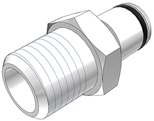 PLC24004 - Stecker Acetal mit konischem AG 1/4" NPT ohne Absperrung