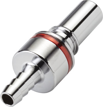 LQ4D22004RED LQ4D22004RED - Stecker MS-VC mit Schlauchtülle 6,4 mm mit Absperrung, rot, Non-Spill