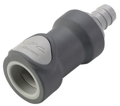 NS6D17008V - Kupplung PP mit Schlauchtülle 12,7 mm mit Absperrung, Non-Spill, FKM-Dichtung