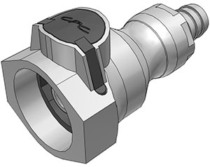 97600 97600 - UDC Kupplung PP mit Schlauchtülle 12,7 mm mit Absperrung, BUNA-N O-Ring