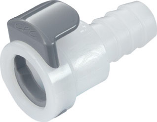 APC17006 - Kupplung Acetal mit Schlauchtülle 9,5 mm ohne Absperrung, kurze Bauform