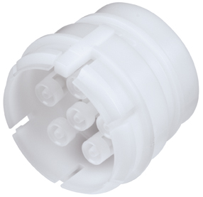 SXFD4201 SXFD4201 - Sechsfachverb. Stecker Acetal, Schott mit 1,6 mm Acetal Kuppl. Einsätzen mit Absperrung
