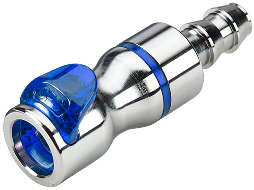 LQ4D17006LBLUV - Kupplung MS-VC mit Locking Schlauchtülle 9,5 mm mit Absperrung, blau, Non-Spill, FKM-Dichtung