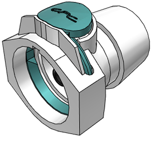 SXFD1701 SXFD1701 - Sechsfachverb. Kupplung Acetal mit 1,6 mm Acetal Kuppl. Einsätzen mit Absperrung