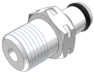 13400 - Stecker Acetal mit konischem AG 1/8" NPT ohne Absperrung, NSF (PMC2402 NSF)
