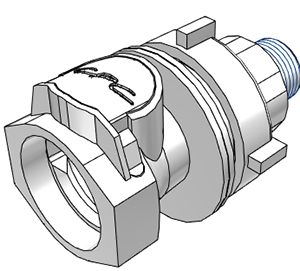 CQHD06110206 CQHD06110206 - Kupplung PP mit Schottvorrichtung 3/8" MNPT mit Absperrung, metallfrei