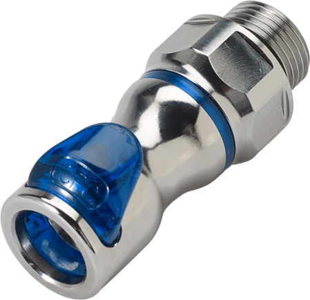 LQ6D31006BLU - Kupplung MS-VC mit AG 3/8" BSPP mit Absperrung, blau, Non-Spill