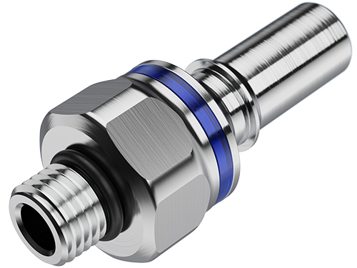 LQ4D46004BLUV - Stecker MS-VC mit AG 1/4 SAE-4 mit Absperrung, blau, Non-Spill, FKM-Dichtung