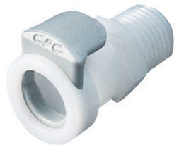 APC10004BSPT - Kupplung Acetal mit konischem AG 1/4" BSPT ohne Absperrung