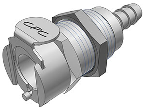 70300 70300 - Kupplung MS-VC Schott mit Schlauchtülle 6,4 mm mit Absperrung, NSF (LCD16004 NSF)