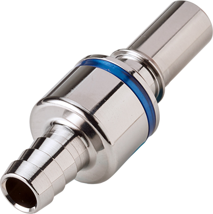 LQ4D22006BLU - Stecker MS-VC mit Schlauchtülle 9,5 mm mit Absperrung, blau, Non-Spill