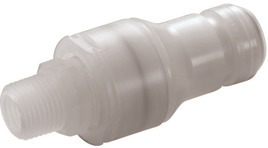 CQGD06200112 - Stecker PP 3/4" Flare mit Absperrung Non-Spill, High-Purity