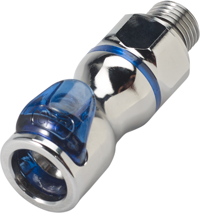 LQ4D31004BLUV - Kupplung MS-VC mit AG 1/4" BSPP mit Absperrung, blau, Non-Spill, FKM-Dichtung
