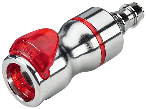 LQ6D17006LRED LQ6D17006LRED - Kupplung MS-VC mit Locking Schlauchtülle 9,5 mm mit Absperrung, rot, Non-Spill