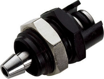 SMMPM02CBBLKV - Submini.-Stecker Acetal schwarz, Schott mit 3,2 mm MS-VC Tülle ohne Absperrung, FKM-Dichtung