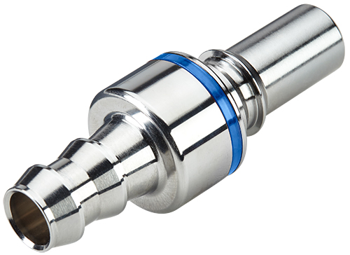 LQ6D22006LBLU LQ6D22006LBLU - Stecker MS-VC mit Locking Schlauchtülle 9,5 mm mit Absperrung, blau, Non-Spill