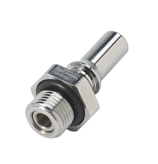 LQ2D4702BLU - Stecker MS-VC mit AG 1/8" BSPP mit Absperrung, blau, Non-Spill