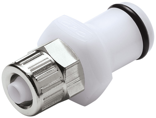 PLC20004 - Stecker Acetal mit Klemmverschraubung 6,4 x 4,3 mm ohne Absperrung