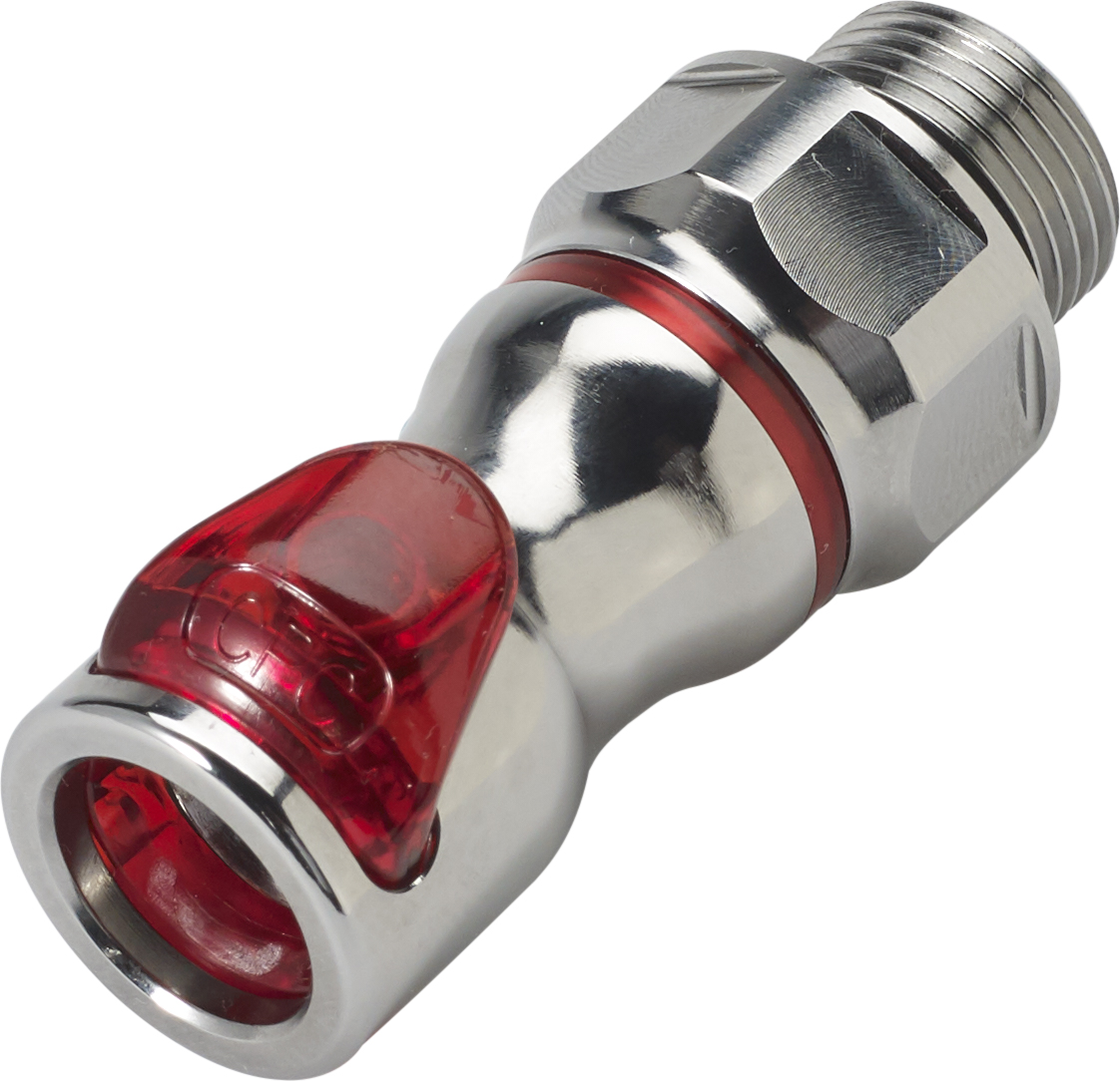 LQ6D31006RED - Kupplung MS-VC mit AG 3/8" BSPP mit Absperrung, rot, Non-Spill