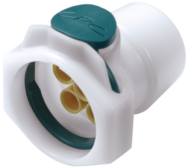 SXF170112 SXF170112 - Sechsfachverb. Kupplung Acetal mit 1,6 mm PP Kuppl. Einsätzen ohne Absperrung